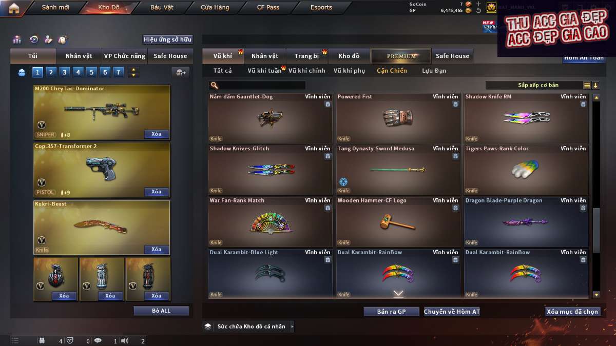 shop acc cf uy tin gia re